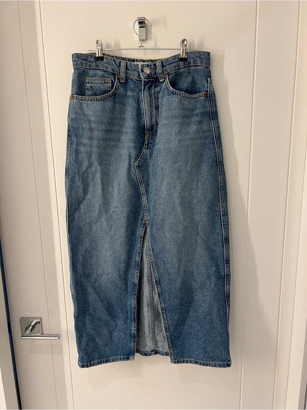 Mango Denim Midi Skirt